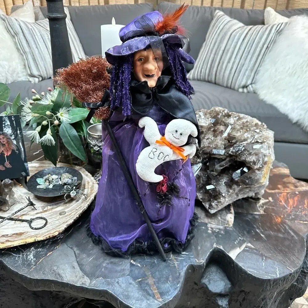 Vintage Dan Dee Collectors Choice Witch Doll Ghost Broom 19